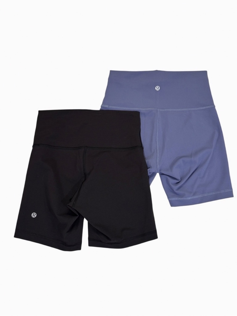 lululemon athletica High-Rise Bike Shorts — Black & Slate Blue